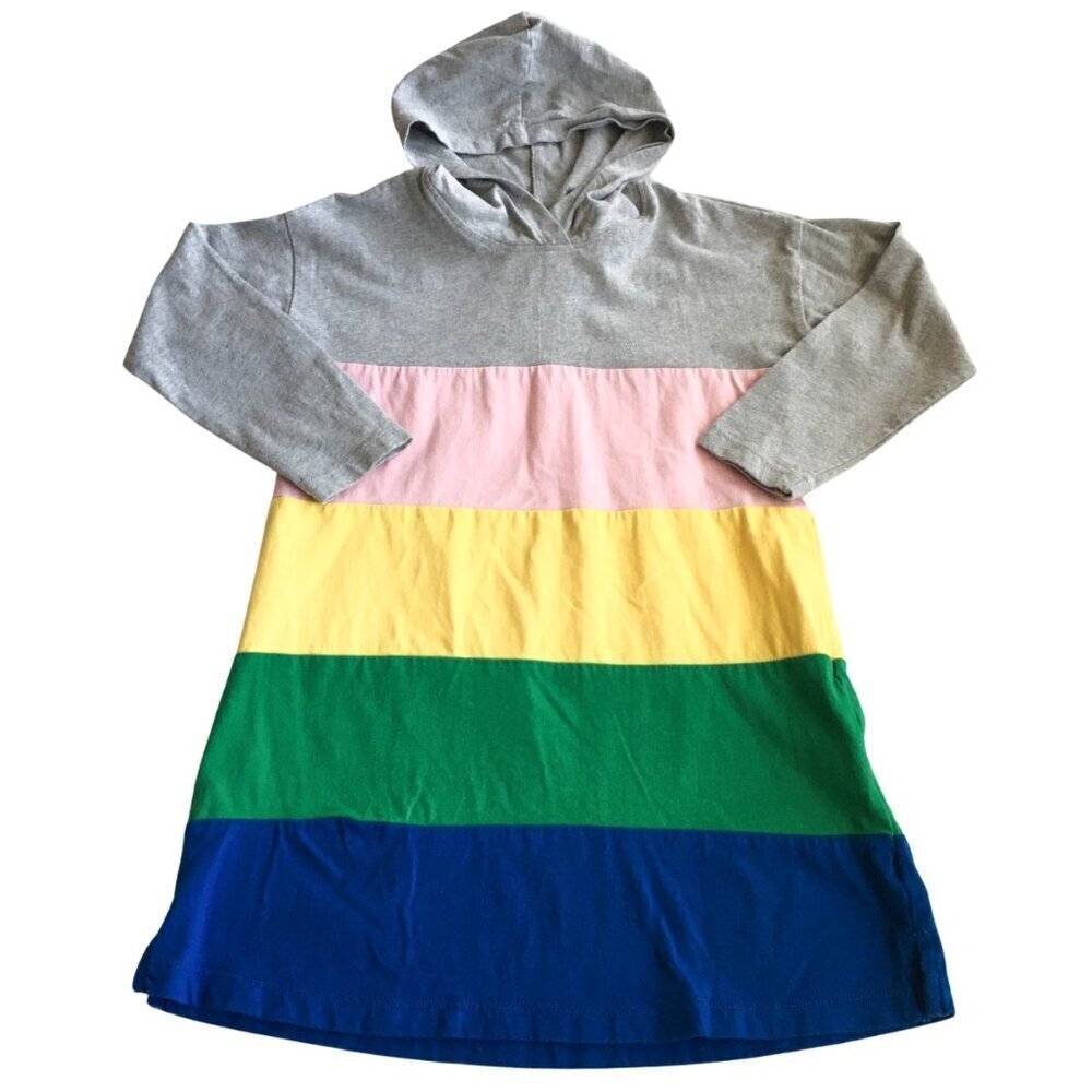 Hanna Andersson Organic Long Sleeve Hooded Color Block Dress - Size 6/7